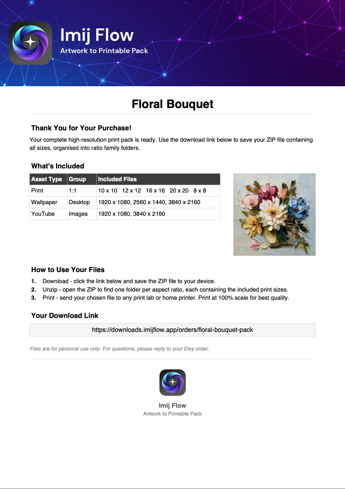 Imij Flow — finished branded download guide PDF ready for delivery